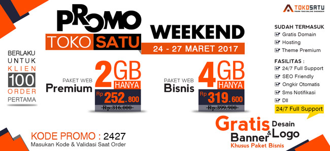 Promo Weekend Toko Satu, 24 – 27 Maret 2017
